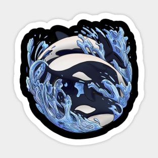 Orcas Killer Whale in Water Sticker